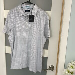 Toscano Polo Shirt Mens L Short Sleeve Pullover Blue Collared